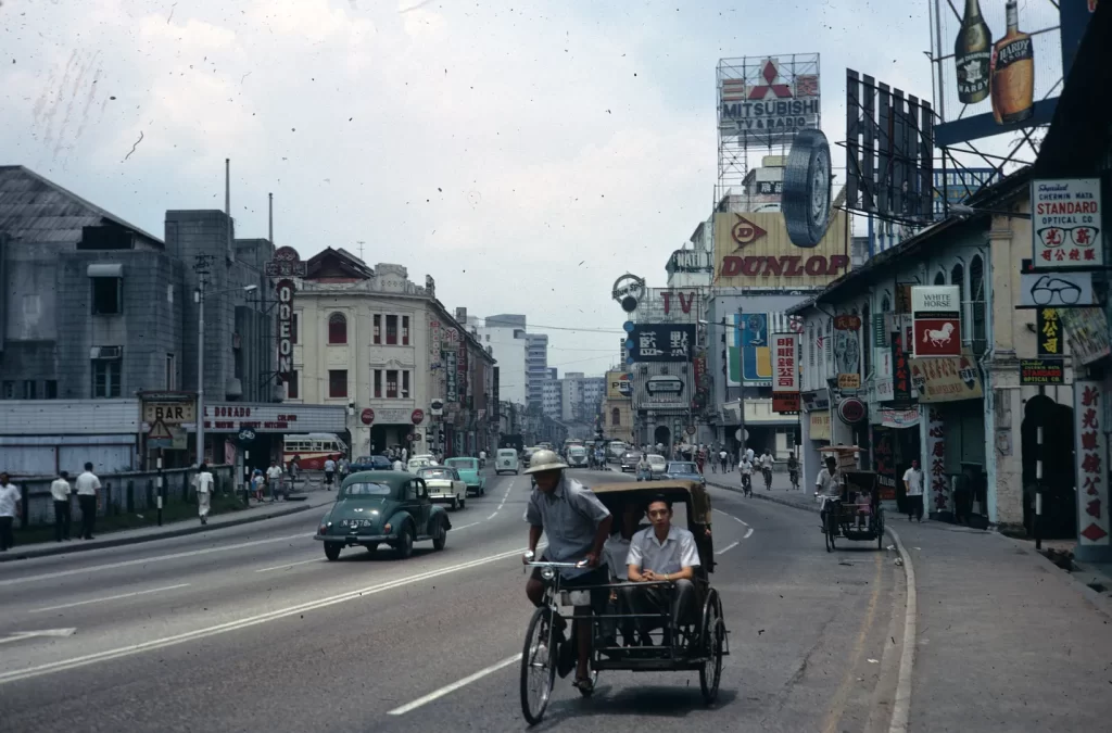 1967 A trishaw passing through Batu Road